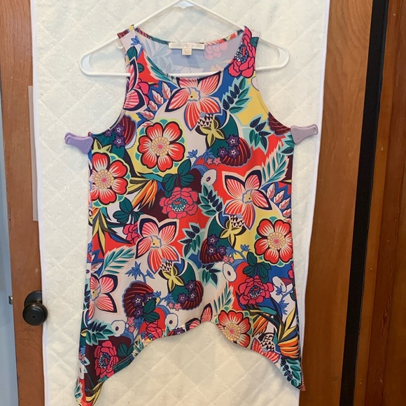 Boston Proper racer back floral tank - Picture 1 of 6